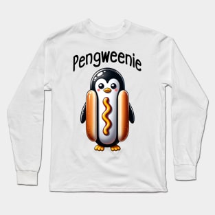 Penguin Hotdog in a Bun, a Pengweenie Long Sleeve T-Shirt